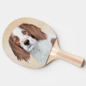 Het schilderen van Ierse rode en witte zetters - O Tafeltennisbatje (Zijkant)
