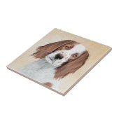 Het schilderen van Ierse rode en witte zetters - O Tegeltje (Zijkant)