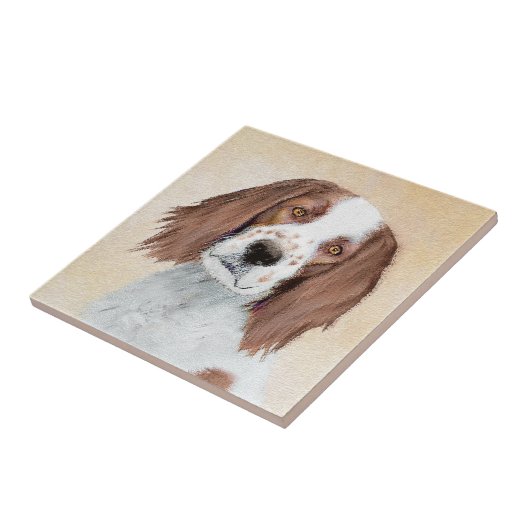 Het schilderen van Ierse rode en witte zetters - O Tegeltje (Zijkant)