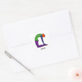 Het schilderen van kamelyoga-pose met Sanskriettek Vierkante Sticker (Envelop)