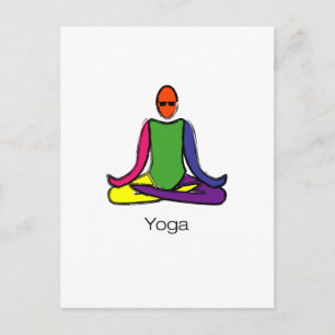 Het schilderen van lotus yoga stelt met yoga tekst briefkaart