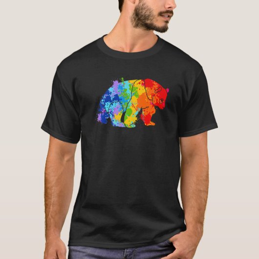 Het schilderen van Paint Panda Drip Panda T-shirt (Voorkant)