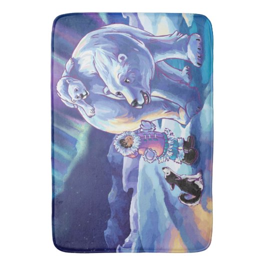 Het schilderen van Polaire Pals Badmat (Voorkant Verticaal)