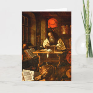 Het schilderen van St Jerome Feestdagen Kaart