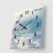 Het Schilderen van Strandgolven Vierkante Klok (Hoek)