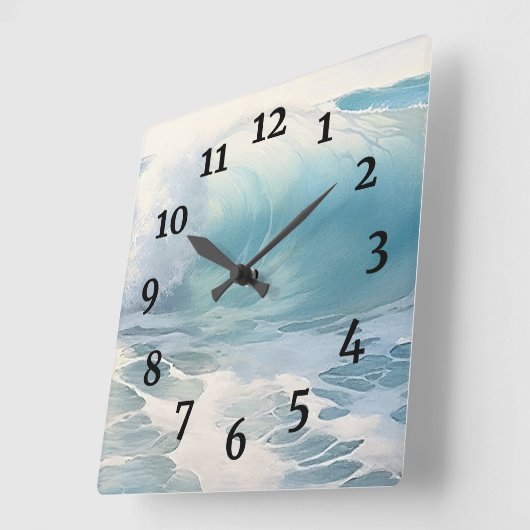 Het Schilderen van Strandgolven Vierkante Klok (Hoek)