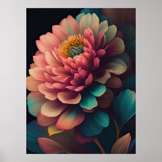 Het schilderen van Vette Bloem 3:4 Poster (Voorkant)