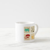 Het schilderen van vier kinderblokken espresso kop (Voorkant rechts)