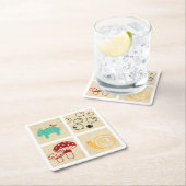 Het schilderen van vier kinderblokken kartonnen onderzetters (Insitu)