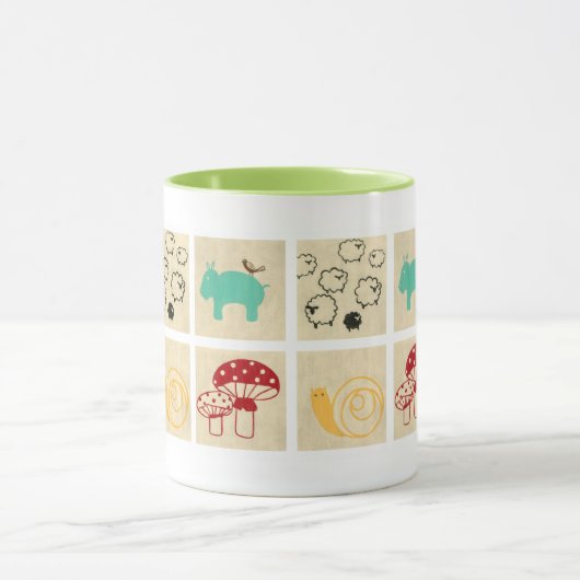 Het schilderen van vier kinderblokken mok (Midden)