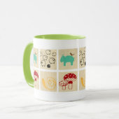 Het schilderen van vier kinderblokken mok (Voorkant links)