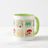 Het schilderen van vier kinderblokken mok (Voorkant rechts)