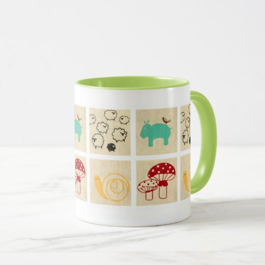 Het schilderen van vier kinderblokken mok (Voorkant rechts)