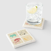 Het schilderen van vier kinderblokken stenen onderzetter (Zijkant)