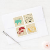 Het schilderen van vier kinderblokken vierkante sticker (Envelop)