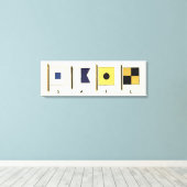 Het schilderen van Vier Vlaggen met Sail die onder Canvas Afdruk (Insitu (Houten vloer))