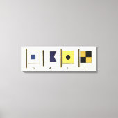 Het schilderen van Vier Vlaggen met Sail die onder Canvas Afdruk (Voorkant)