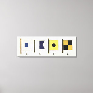 Het schilderen van Vier Vlaggen met Sail die onder Canvas Afdruk