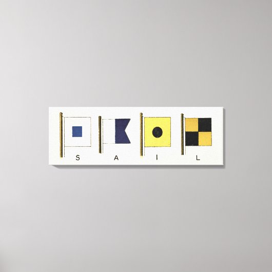 Het schilderen van Vier Vlaggen met Sail die onder Canvas Afdruk (Voorkant)