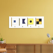 Het schilderen van Vier Vlaggen met Sail die onder Canvas Afdruk (Insitu (Woonkamer))