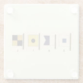 Het schilderen van Vier Vlaggen met Sail die onder Glazen Onderzetter (Achterkant)