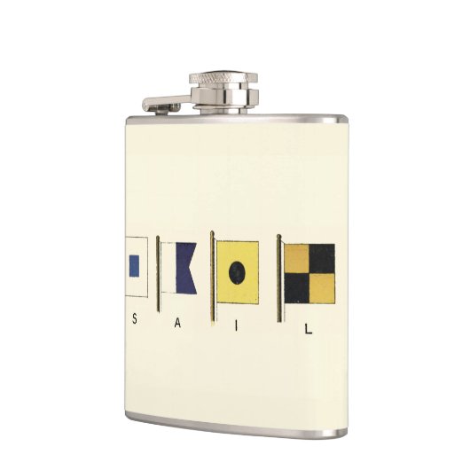 Het schilderen van Vier Vlaggen met Sail die onder Heupfles (Links)