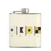 Het schilderen van Vier Vlaggen met Sail die onder Heupfles (Voorkant)