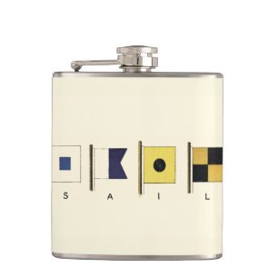 Het schilderen van Vier Vlaggen met Sail die onder Heupfles