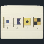 Het schilderen van Vier Vlaggen met Sail die onder iPad Cover<br><div class="desc">Een niet zo subtiel Verdrag om de zeeen te reizen,  dit schilderij bevat vier vlaggen met het woord "zeilen" onder hen. Voel je de roep van de oceaan? Een perfect cadeau voor die speciale persoon die je met je mee wilt nemen!</div>