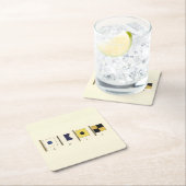 Het schilderen van Vier Vlaggen met Sail die onder Kartonnen Onderzetters (Insitu)