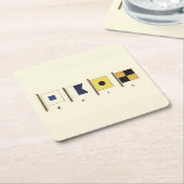 Het schilderen van Vier Vlaggen met Sail die onder Kartonnen Onderzetters (Schuin)