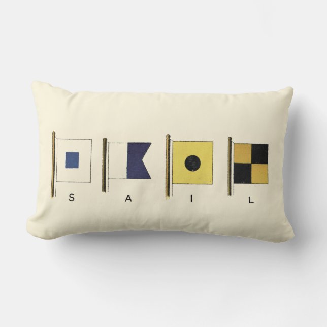 Het schilderen van Vier Vlaggen met Sail die onder Kussen (Voorkant)