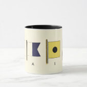 Het schilderen van Vier Vlaggen met Sail die onder Mok (Midden)