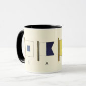 Het schilderen van Vier Vlaggen met Sail die onder Mok (Voorkant links)