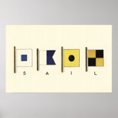 Het schilderen van Vier Vlaggen met Sail die onder Poster (Voorkant)