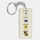 Het schilderen van Vier Vlaggen met Sail die onder Sleutelhanger (Voorkant Links)