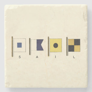 Het schilderen van Vier Vlaggen met Sail die onder Stenen Onderzetter