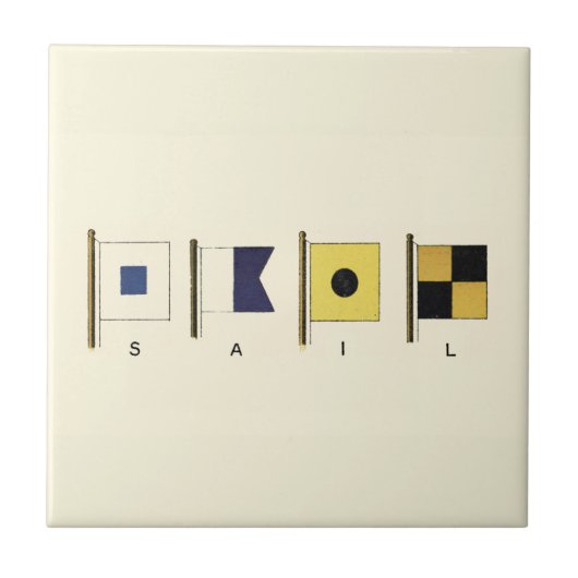 Het schilderen van Vier Vlaggen met Sail die onder Tegeltje (Voorkant)