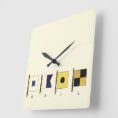 Het schilderen van Vier Vlaggen met Sail die onder Vierkante Klok (Hoek)