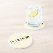 Het schilderen van Vier Vlaggen met Sail die onder Zandsteen Onderzetter (Zijkant)