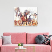 Het schilderen van wilde paarden canvas afdruk (Insitu (Woonkamer))