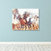 Het schilderen van wilde paarden canvas afdruk (Insitu (Houten vloer))