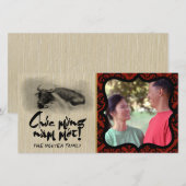 Het schilderen Water Buffalo Ox Nieuwjaar Foto lij Bedankkaart (Voorkant / Achterkant)