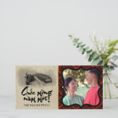 Het schilderen Water Buffalo Ox Nieuwjaar Foto lij Bedankkaart (Staand voorkant)