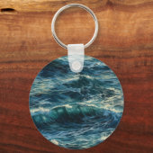 Het schilderen Zee Pieken Gepersonaliseerde Sleute Sleutelhanger (Achterkant)