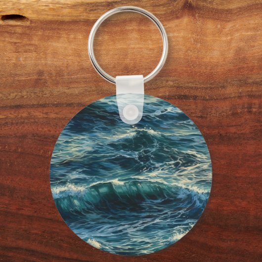 Het schilderen Zee Pieken Gepersonaliseerde Sleute Sleutelhanger (Achterkant)