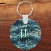 Het schilderen Zee Pieken Gepersonaliseerde Sleute Sleutelhanger (Voorkant)