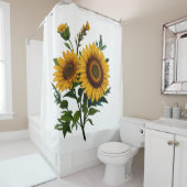 Het schilderen Zonnebloem Om het even welke kleure Douchegordijn (In situ)