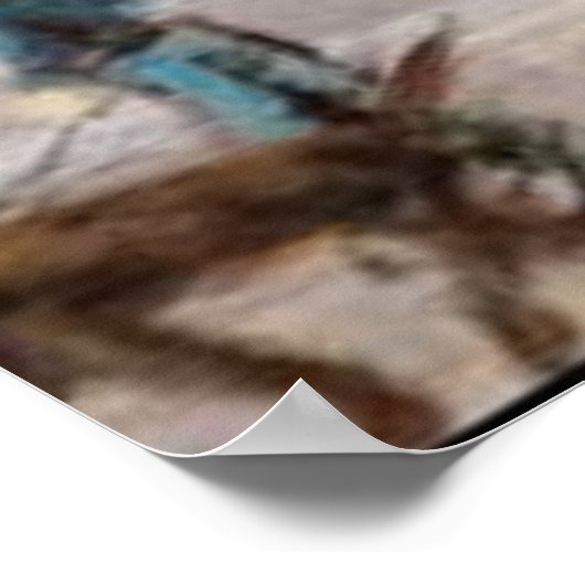 Het schilderij "Downtown Willoughby Dog Walk" Poster (Hoek)