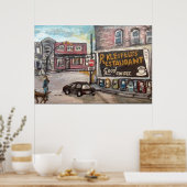 Het schilderij "Downtown Willoughby Dog Walk" Poster (Keuken)